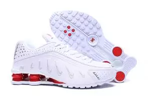 chaussures femmes running nike shox shw r4 electric embroidery white red